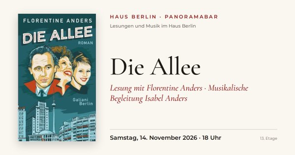 Die Allee - Lesung mit Florentine Anders
